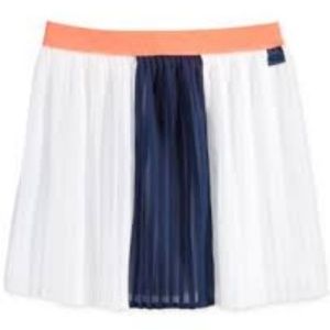 Tommy Hilfiger White Pleated Color Block Skirt